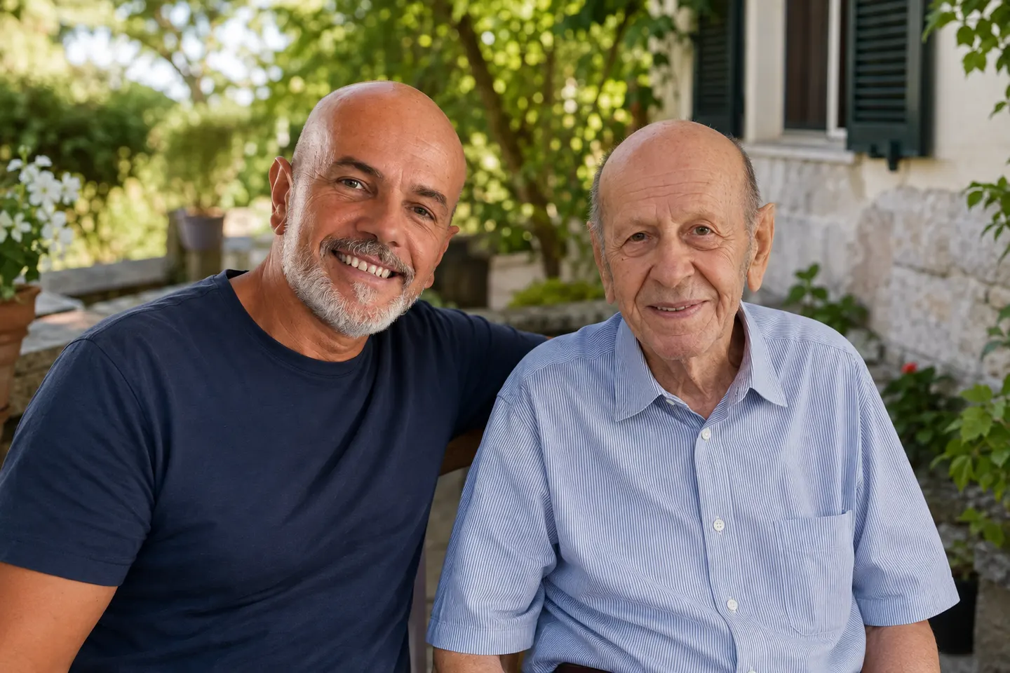 Marco Biscola insieme a suo padre Gino